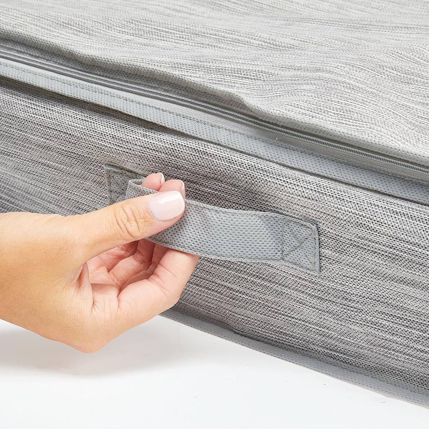 mDesign Long Gift Wrapping Organizer with Handles - Wrapping Paper Holder for Christmas and Holiday Giftwrap - Zipper Closure Storage Bag Container - Taupe/Tan